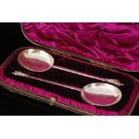 A cased pair of Victorian hallmarked silver apostle spoons,