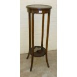 2 tier mahogany and hand decorated jardinaire stand