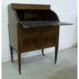 Good quality reproduction early C20th ladies writing desk with fitted interior, cupboard base and
