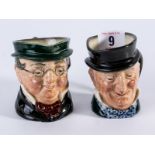 Pair of small Royal Doulton character jugs Pickwick and Macawber