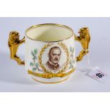 Paragon china twin handled commemorative mug depicting Chamberlain the Peacemaker and inscribed “I