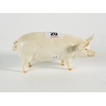 Beswick figurine of a large white pig, Champion Wall Queen 40