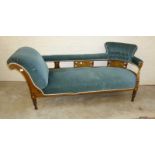 Walnut and inlaid double ended Victorian chaise