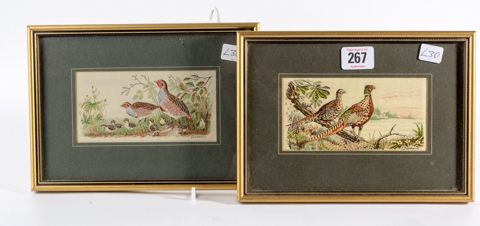 2 Frd & Gld silk works “Pheasant” and “Grouse”