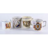 4 various commemorative and coronation mugs