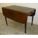 Mahogany fall leaf Pembroke table with single drawer