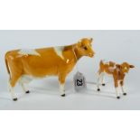 2 Beswick figurines, Guernsey cow and calf