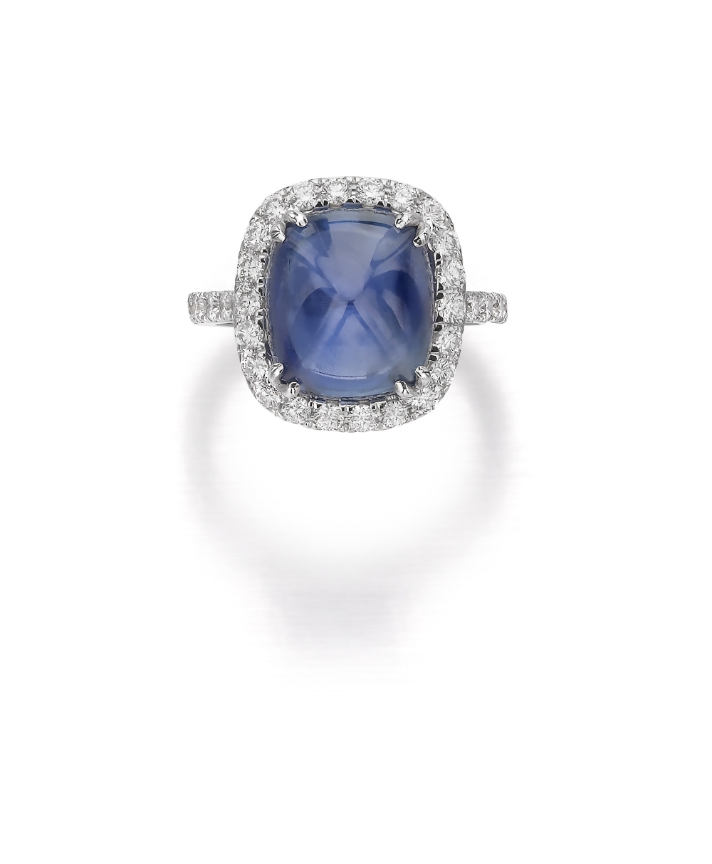 A Sugar Loaf Sapphire Ring, by Piranesi The cabochon cushion-shaped sapphire weighing 11,3 carats