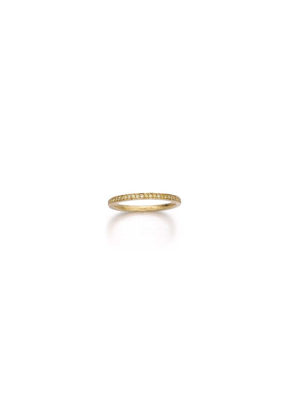 A Diamond Eternity Band Ring For Men Set with small circular-cut yellow diamonds, mounted in 18k