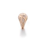 A Diamond Ring, by ASPREY Designed as a dome partially set with diamond lines, mounted in 18k pink