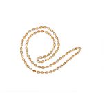 A Citrine Long Chain Necklace Designed as an oval-cut spectacle-set citrine long chain, mounted in