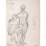 Agustín CARDENAS (Cuban 1927-2001) Study of a couple A) Agustín CARDENAS Study of a couple Pencil