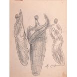 Agustín CARDENAS (Cuban 1927-2001) Study of sculptures Agustín CARDENAS Study of sculptures Pencil