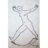 Agustín CARDENAS (Cuban 1927-2001) Woman walking Agustín CARDENAS Woman walking Pencil on paper.