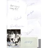 World Cup 1966 Football Autographs: Twenty two white index cards signed in ink by England team /