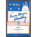 FA Cup Final Football Programme: Arsenal v Sheffield United April 25th 1936. Horizontal fold,