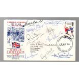 Signed World Cup 1966 Football Item: Winners First Day Cover, Hounslow stamp 18th August 1966 signed