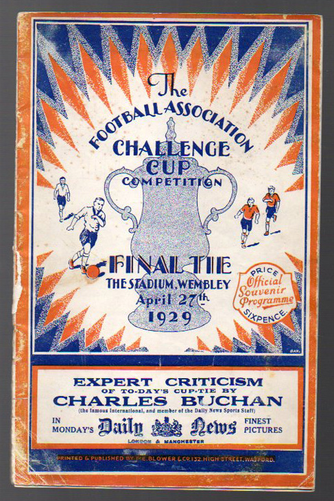 FA Cup Final Football Programme: Bolton Wanderers v Portsmouth April 17th 1929. Spine split 50%,