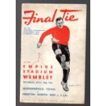 FA Cup Final Football Programme: Huddersfield Town v Preston North End April 30th 1938. Spine