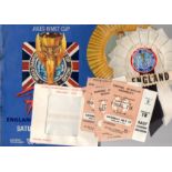 World Cup 1966 Football Items: Contains all 10 tickets from Wembley / White City in wallet, Final