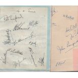 Cricket Autographs: Two album pages from 1946, India Tourists, sold with Page removed from album,