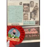 Brentford Football Items: Contains album page signed by 1939 team to include Eastham, Gorman,