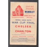 War Cup Final Football Programme: South final. Chelsea versus Charlton Athletic April 15th 1944,