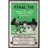 Signed FA Cup Final Football Programme: Everton v Manchester City April 29th 1933. Staples