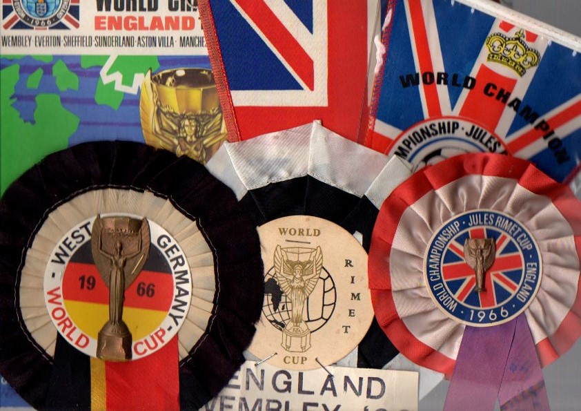 World Cup Football Items: Contains Germany, England and Tournament rosettes, World Cup Willies and