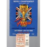 World Cup 1966 Programme & Ticket: A programme and ticket for the Final between England and West