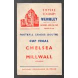 War Cup Final Football Programme: South final. Chelsea versus Millwall April 7th 1945, scorers noted