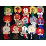 World Cup Football Rosettes: A set of 16 rosettes, one for each participating country in the 1966