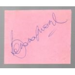 Bobby Moore Football Autograph: Large example cut from autograph book in pen (1) Very