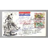 World Cup 1966 Football Item: Signed First Day Cover. Bermuda 1966 commemorative issue signed by
