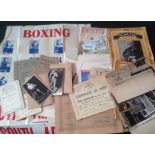 Boxing Items: Former property of A House RAF Bantamweight 1930s. Includes many items from their tour