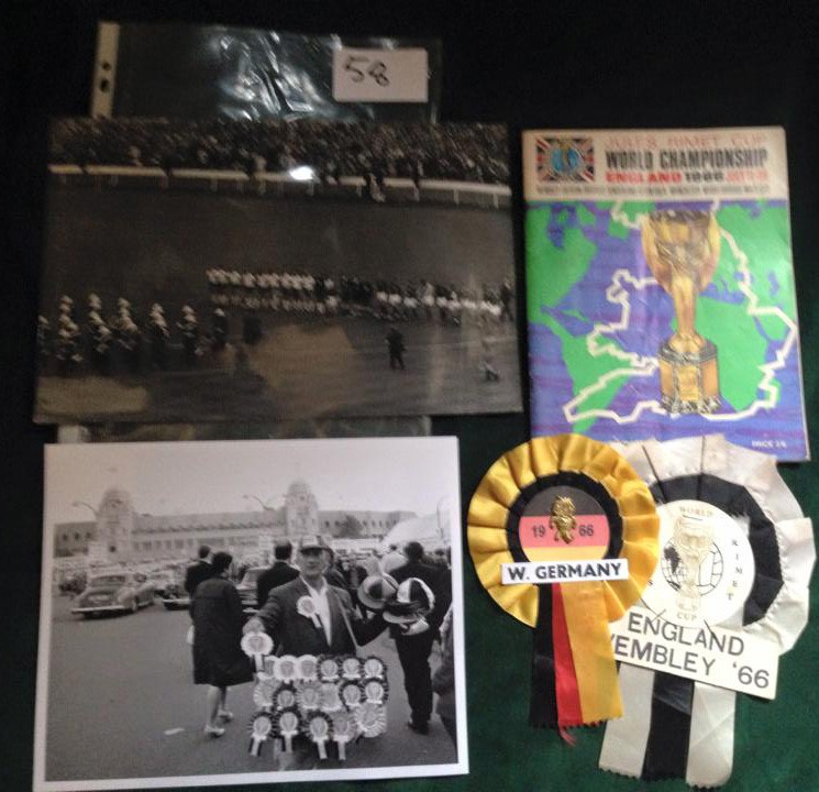 World Cup 1966 Football Items: Contains two large black and white press photographs, Tournament