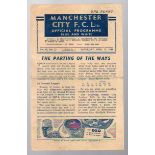 Manchester City Football Programme: Home issue versus Manchester United dated April 13th 1946 (1)