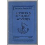 Rugby League Item: Warrington FC report and Statement of accounts for season 1926/7 booklet (1)
