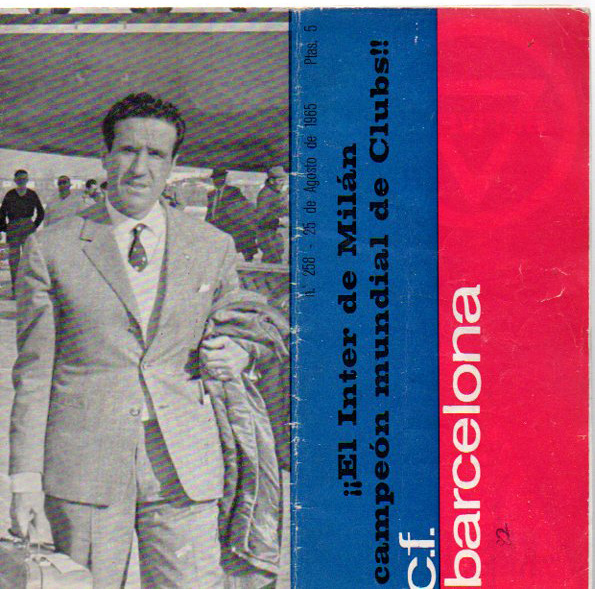 Football Programme: World Club Championship Barcelona versus Inter Milan 1964 (1) Fair-Good