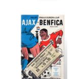 European Cup Football Programme & Ticket: Semi Final Ajax versus Benfica 1972 (2) Fair-Good