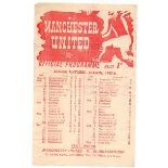 Manchester United Football Programme: Home single sheet issue versus Sheffield United dated December