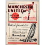 Manchester United Football Programme: Home issue versus Newcastle United dated 28th August 1937 (