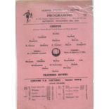 Chester City Football Programme: Home issue versus Tranmere Rovers dated November 18th 1944,