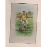 Football Watercolour: Norwich City, Watercolour of W Bushell dated 1909, mounted (1) Good