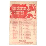 Manchester United Football Programme: Home single sheet issue versus Newcastle United dated April