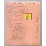 Football Autographs: Pages removed from 1930s album, mainly Oldham Athletic but also Huddersfield