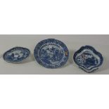 A set of 5 Chinese Export blue and white