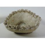 A First Period Belleek floral Basket, wi