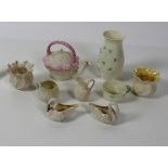 A pink decorated Second Period Belleek T