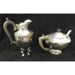 An English silver Teapot, a silver Coffe